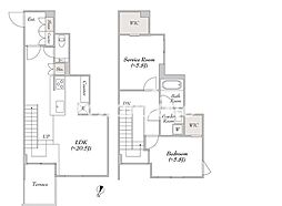 ルミークアン目黒 地下2階1SLDKの間取り
