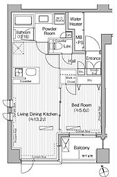 グランハイツ白金 1階1LDKの間取り