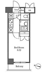 ラサンテ広尾（LaSante広尾） 6階1Kの間取り