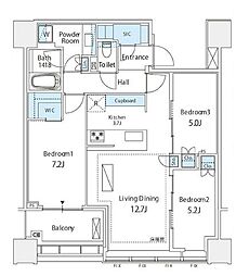 白金ザ・スカイ東棟（SHIROKANE THE SKY） 30階3LDKの間取り