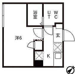 アイリス渋谷 1階1Kの間取り