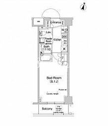 プラウドフラット学芸大学II 1階1Kの間取り