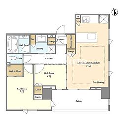 Ｍトリアノン 8階2LDKの間取り