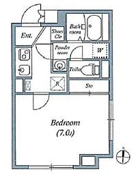 LEGALAND西小山 4階1Kの間取り