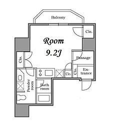 レジディア恵比寿II 4階ワンルームの間取り