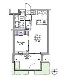 イプセ白金台 1LDKの間取図画像