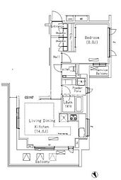 パークアクシス代官山 601 6階1LDKの間取り