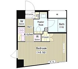 ソラーニ目黒不動前 1階1Kの間取り