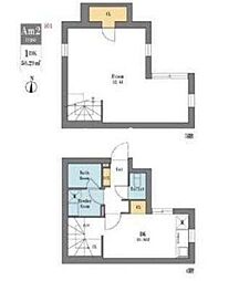 ＬＥＧＡＬＡＮＤ小山 4階1DKの間取り
