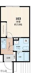 セレス池田山 103 1階1Kの間取り