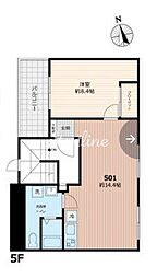 セレス池田山 501 5階1LDKの間取り
