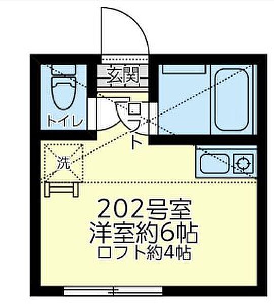 神奈川県横浜市鶴見区小野町(賃貸アパート1R・2階・12.49㎡)の写真 その3