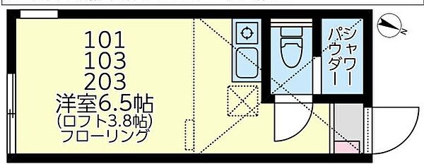 神奈川県横浜市中区石川町3丁目(賃貸アパート1R・2階・12.94㎡)の写真 その3