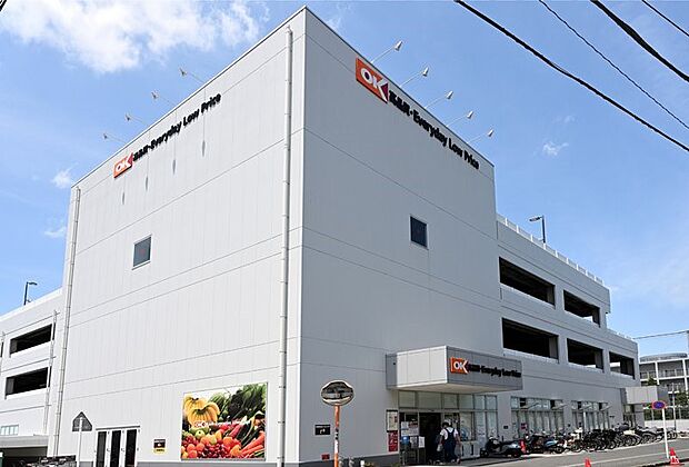 スーパー 550m オーケー新子安店(野菜やお肉も取り扱っており、その他の商品もお得に購入することができます！)