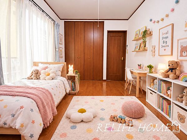 ※本画像はAIがCGで家具作成しております。住まう方自身でカスタマイズして頂けるようにシンプルにデザインされた室内。自由度が高いので家具やレイアウトでお好みの空間を創り上げられます。