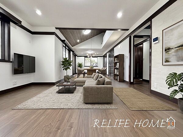 ■Living Room■  ※本画像はAIがCGで家具作成しており、実際の現地に家具は設置されておりません。また、販売価格に家具等は含まれておりません。