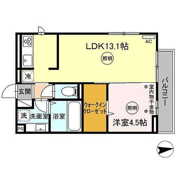 QuattroSoldi（クアトロソルディ）花畑 ｜福岡県久留米市西町(賃貸アパート1LDK・1階・42.76㎡)の写真 その2