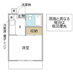 Mハイツ1 1Kの間取図画像