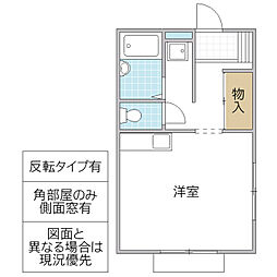 ハーモニーホリ ワンルームの間取図画像