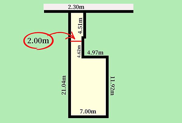 測量図を元に、周囲のサイズを入れております。