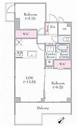 シェトワ佃 2LDKの間取図画像