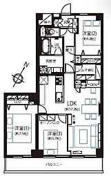 木場サニータウン1号棟 3LDKの間取り