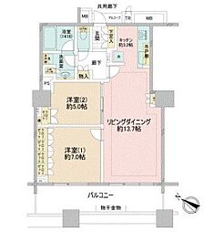 ブリリアマーレ有明 ワンルームの間取図画像
