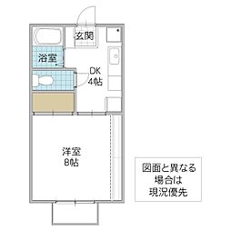コーポグリーンシティ 1Kの間取図画像