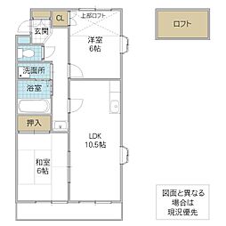 ELLE 2LDKの間取図画像