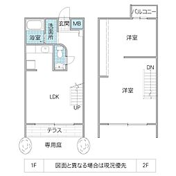 ジュネス並木 2LDKの間取図画像