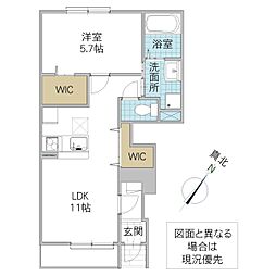 コンフォール K 1階1LDKの間取り
