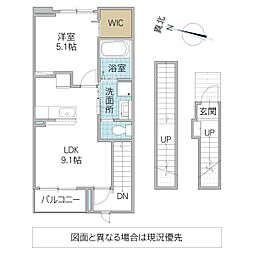 リーフレット II 3階1LDKの間取り