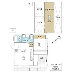 東大和田町戸建 1LDKの間取り