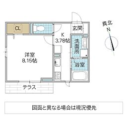 バイヤンツリーみらい平 1階1Kの間取り
