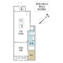 アリビオ 1階1LDKの間取り