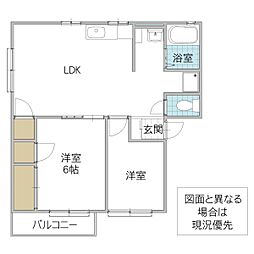 シティハイムサルナート2 2LDKの間取図画像