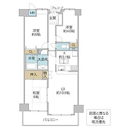カルム牛久グリーンアベニュー 3LDKの間取図画像