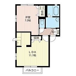 ブライトンティアラ 1LDKの間取図画像