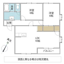 グレインスクエアA 2LDKの間取図画像