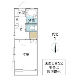 ラフォーレ牛久 1Kの間取図画像