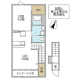 グランドノアール 1LDKの間取図画像