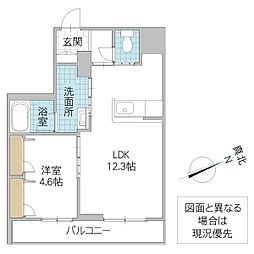 リシェス 1LDKの間取図画像