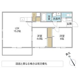 ピュアリティ柏の葉 2LDKの間取図画像