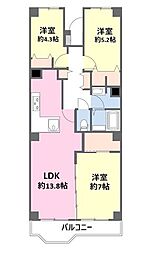ボナハイツ中川3号棟 3LDKの間取図画像