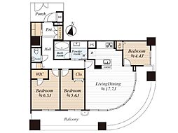 D'グラフォート世田谷芦花公園 3LDKの間取図画像