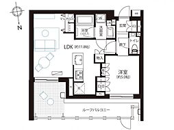 サンウッド浜田山 1LDKの間取図画像