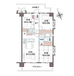 ザ・ヴィスタ町田の杜 3LDKの間取図画像