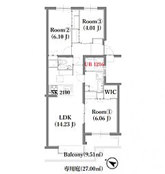 西国分寺パーク・ホームズ 3LDKの間取図画像