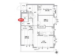 レクセルマンション府中 2SLDKの間取図画像