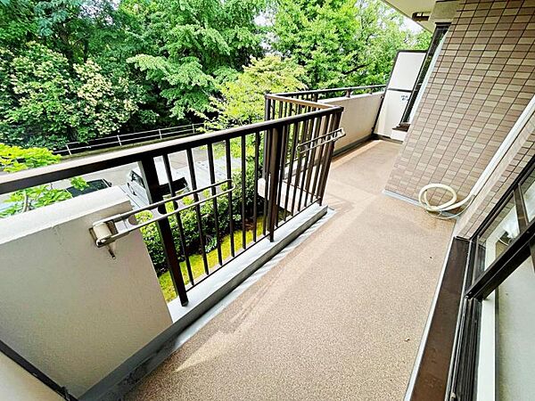 南向けのバルコニー。採光・通風良好です。